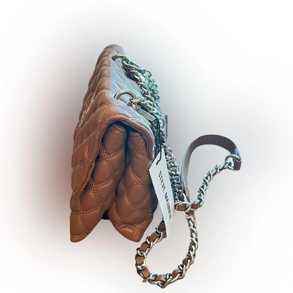 👜 Steve Madden “Bezra” Quilted Shoulder Bag — Nutshell NWT - Picture 2 of 5